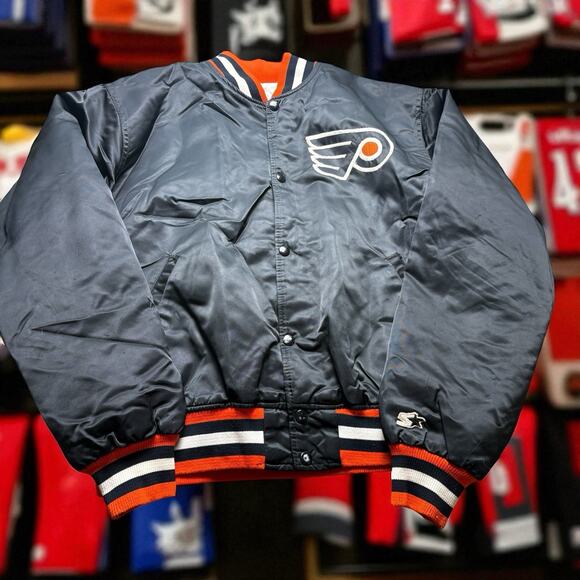 Vintage Philadelphia Flyers NHL Hockey Starter Bomber Jacket Men’s Large 1990's - Picture 1 of 7